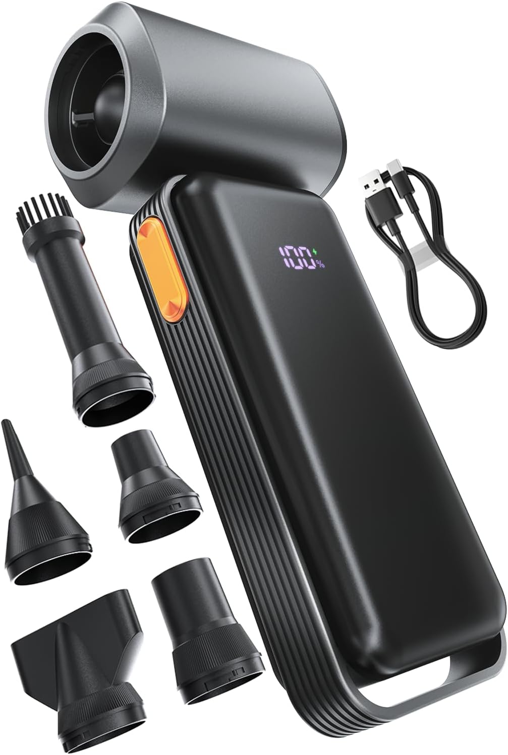 DooGooCoo Super Compressed Air Duster-150,000RPM Electric Air Duster [Longer Runtime, Max Airflow] Mini Air Blower 5-Gear Adjustable with HD Display, Cleaning for PC,Computer,Keyboard,Car,Outdoor