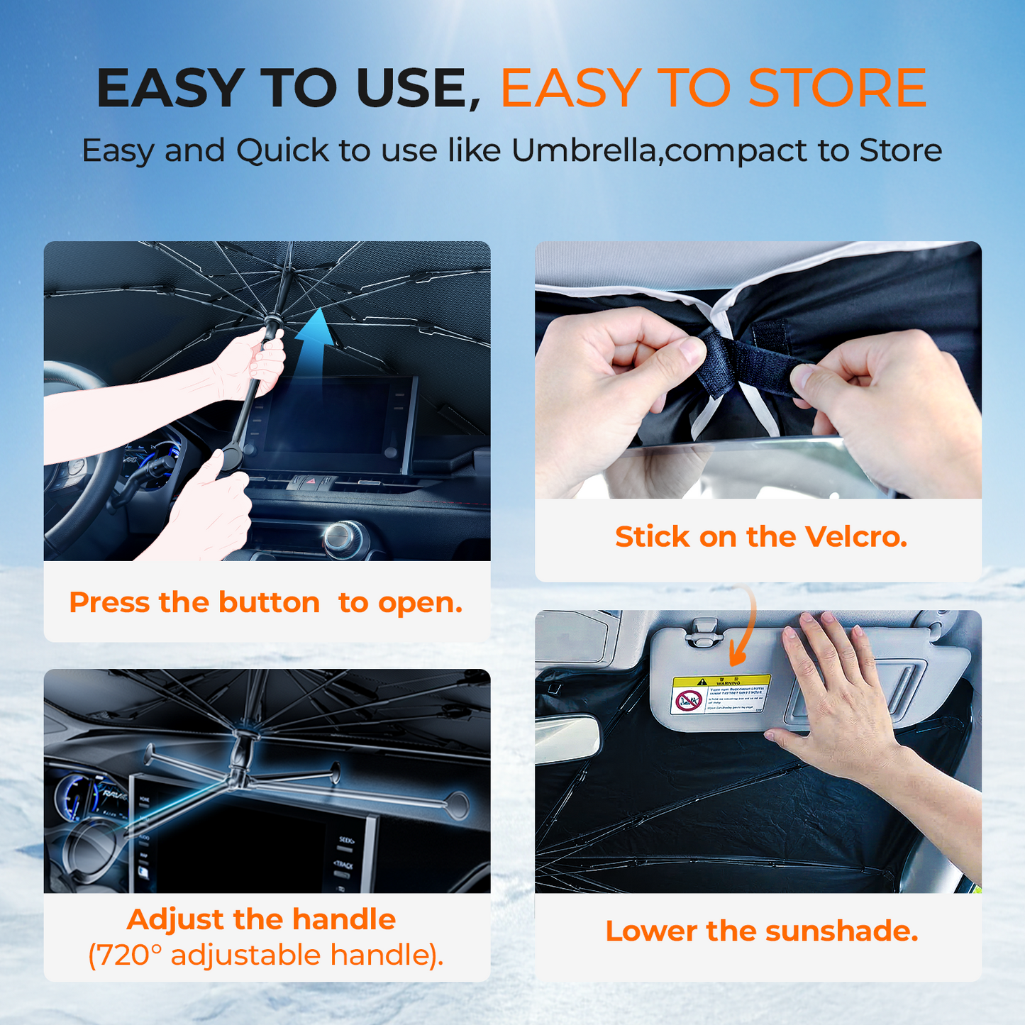 Windshield sun shade umbrella for Ford F150 2015-2026
